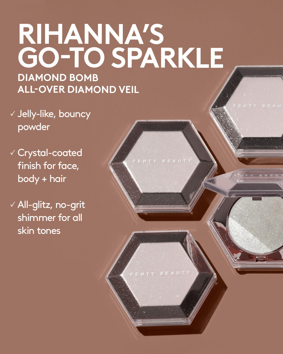 DIAMOND BOMB ALL-OVER DIAMOND VEIL - fenty glowup