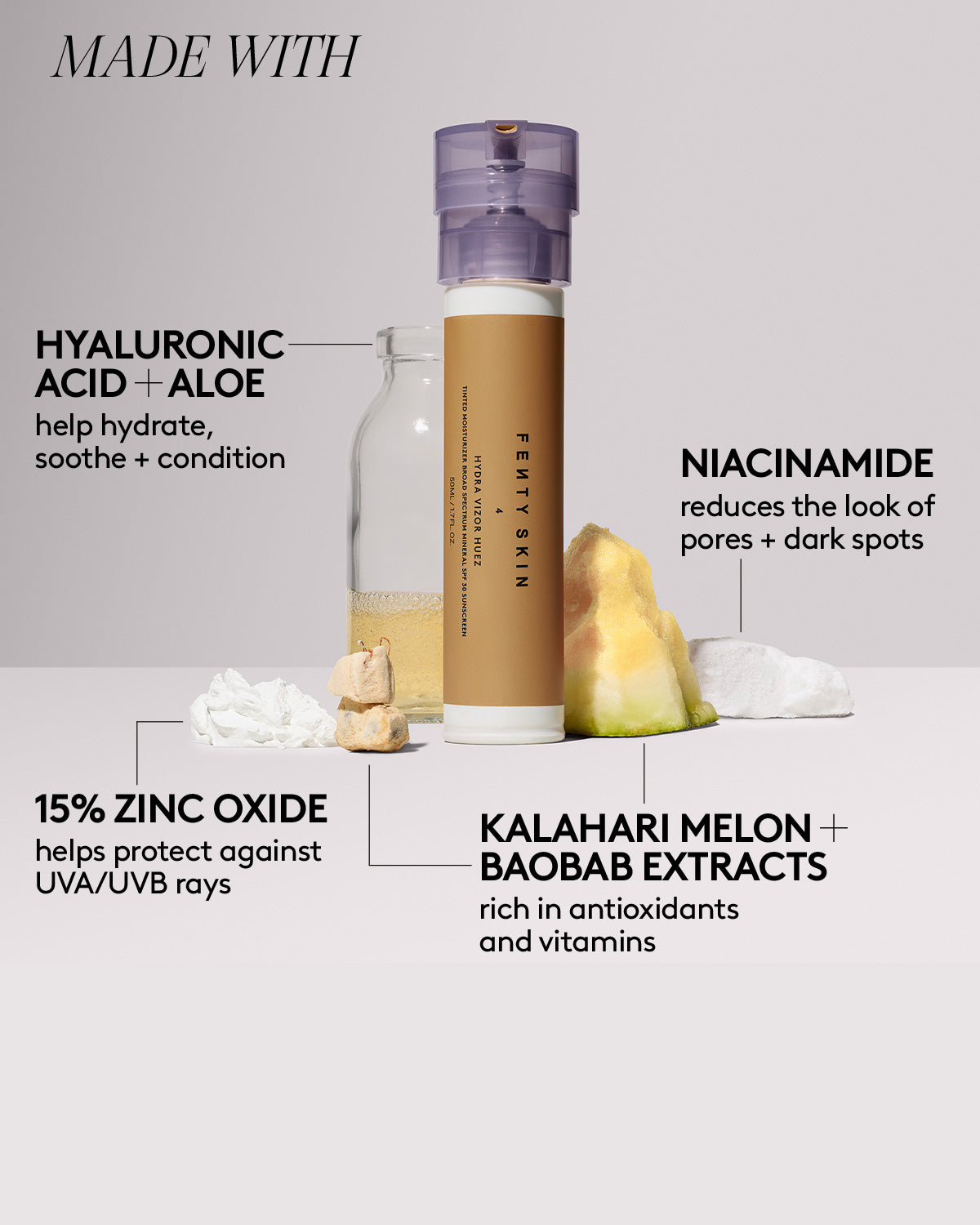 HYDRA VIZOR HUEZ TINTED MOISTURIZER BROAD SPECTRUM MINERAL SPF 30 SUNSCREEN REFILL - fenty glowup