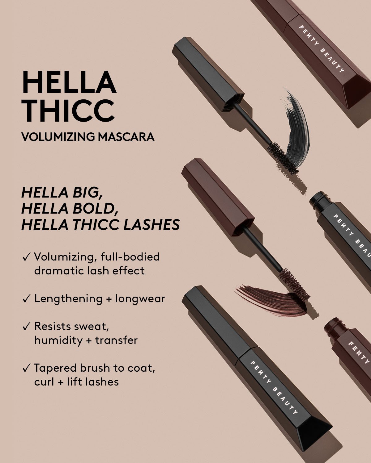 Hella Thicc Volumizing Mascara - fenty glowup Let'z Be Blunt / Default option Fenty Beauty Mascara