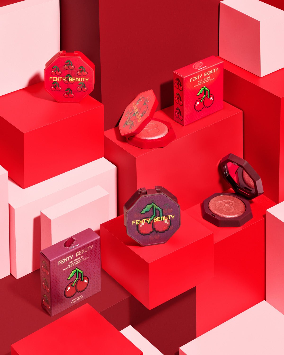 Hot Cheeks Velour Blushlighter — Cherry Pop - fenty glowup Cherry Pop Fenty Beauty Blushes & Bronzers